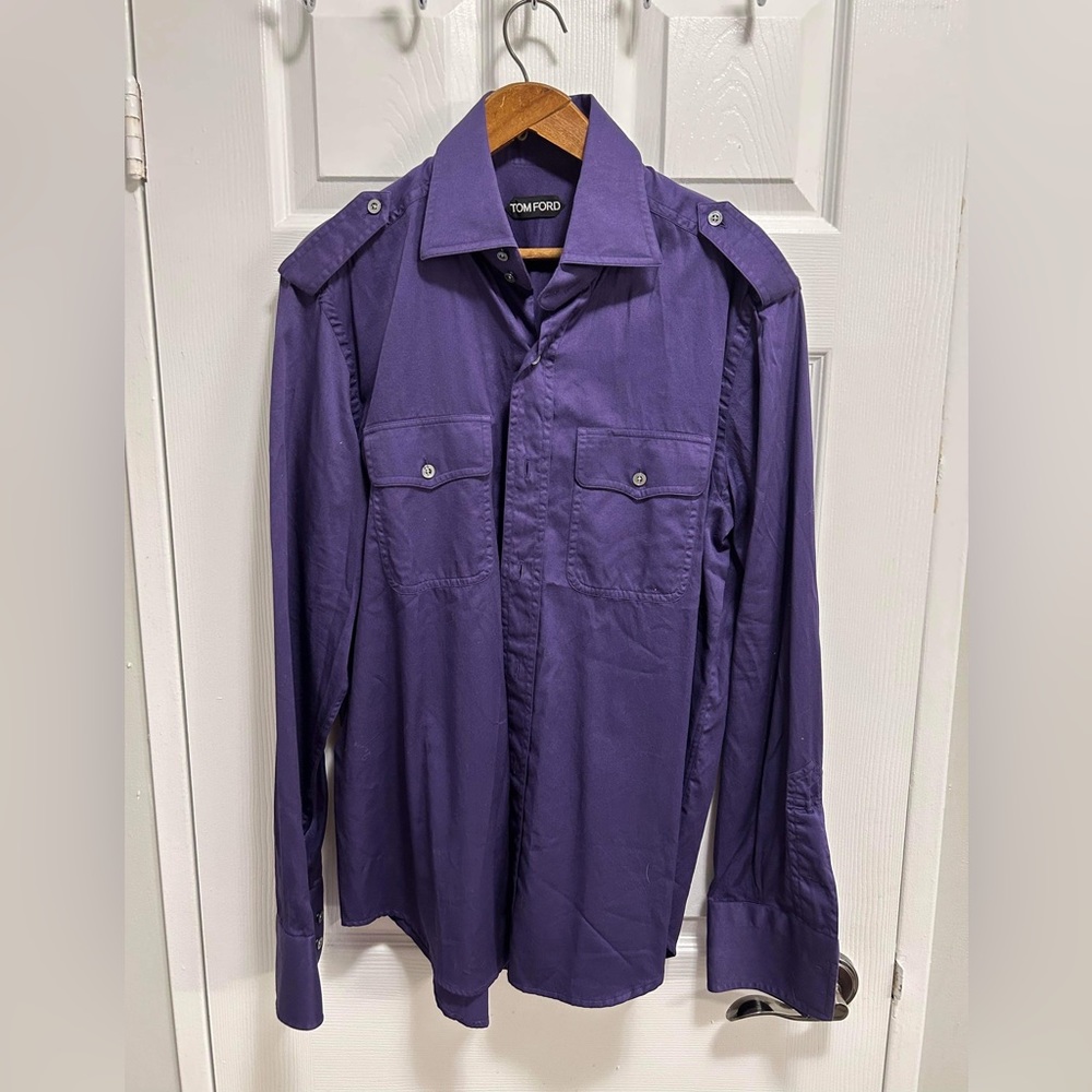 Tom Ford purple nautical shirt 16.5/42